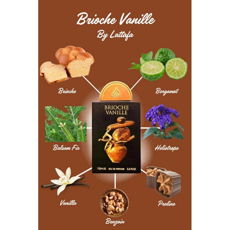 Geschenkset Brioche Vanille 3 Stück LATTAFA P 100 ml + 200 ml + 20 ml