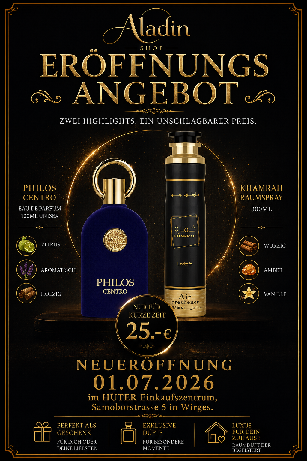 Bundle Eröffnung Philos Centro + Khamrah Raumspray