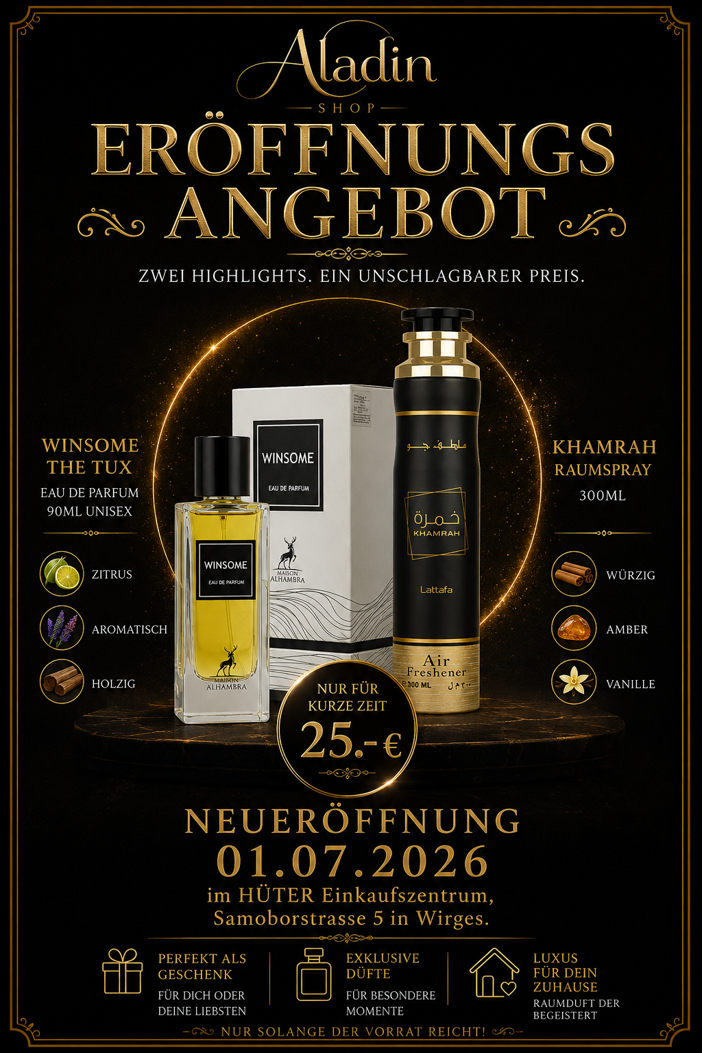Bundle Eröffnung Winsome +Khamrah Raumspray
