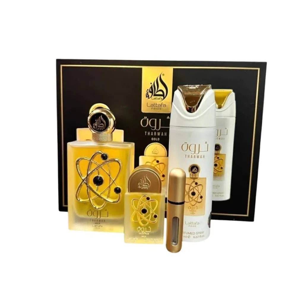 Geschenkset Tharwah Gold 3-teilig - LATTAFA P 100ml + 200ml + 20ml