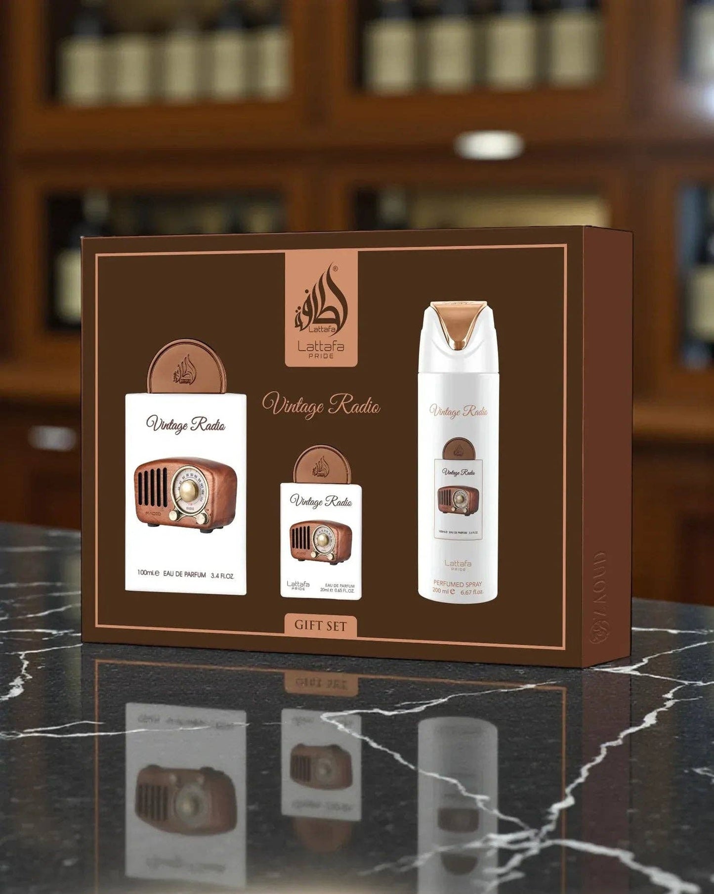 Geschenkset Vintage Radio 3-teilig - LATTAFA P 100ml + 200ml + 20ml