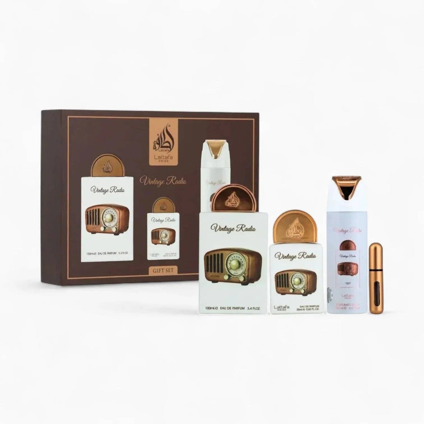 Geschenkset Vintage Radio 3-teilig - LATTAFA P 100ml + 200ml + 20ml