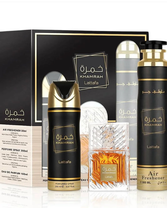 Lattafa Khamrah Geschenkset – 3-teilig