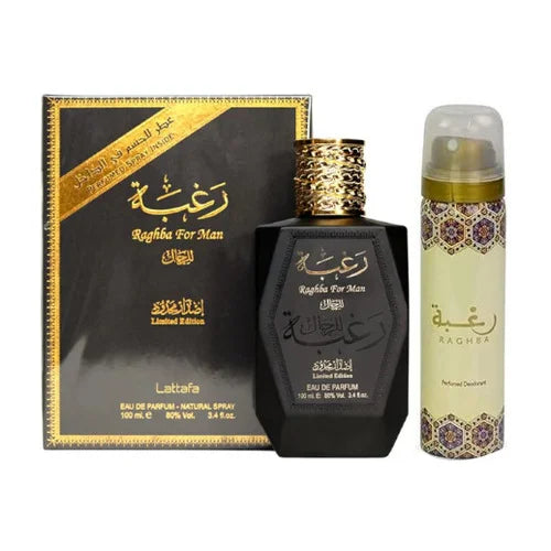 Lattafa Raghba For Man Eau de Parfum – 100 ml + Deo Spray für Herren