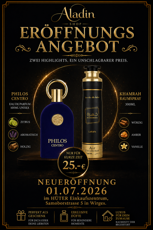Bundle Eröffnung Philos Centro + Khamrah Raumspray