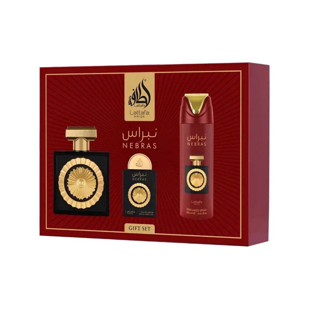Geschenkset Lattafa Pride/ Nebras  Eau de Parfum 100ml + 200ml + 20ml