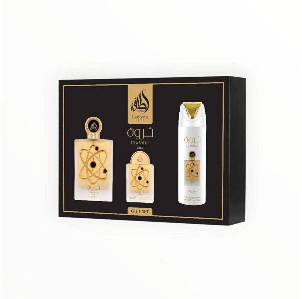 Geschenkset Tharwah Gold 3-teilig - LATTAFA P 100ml + 200ml + 20ml